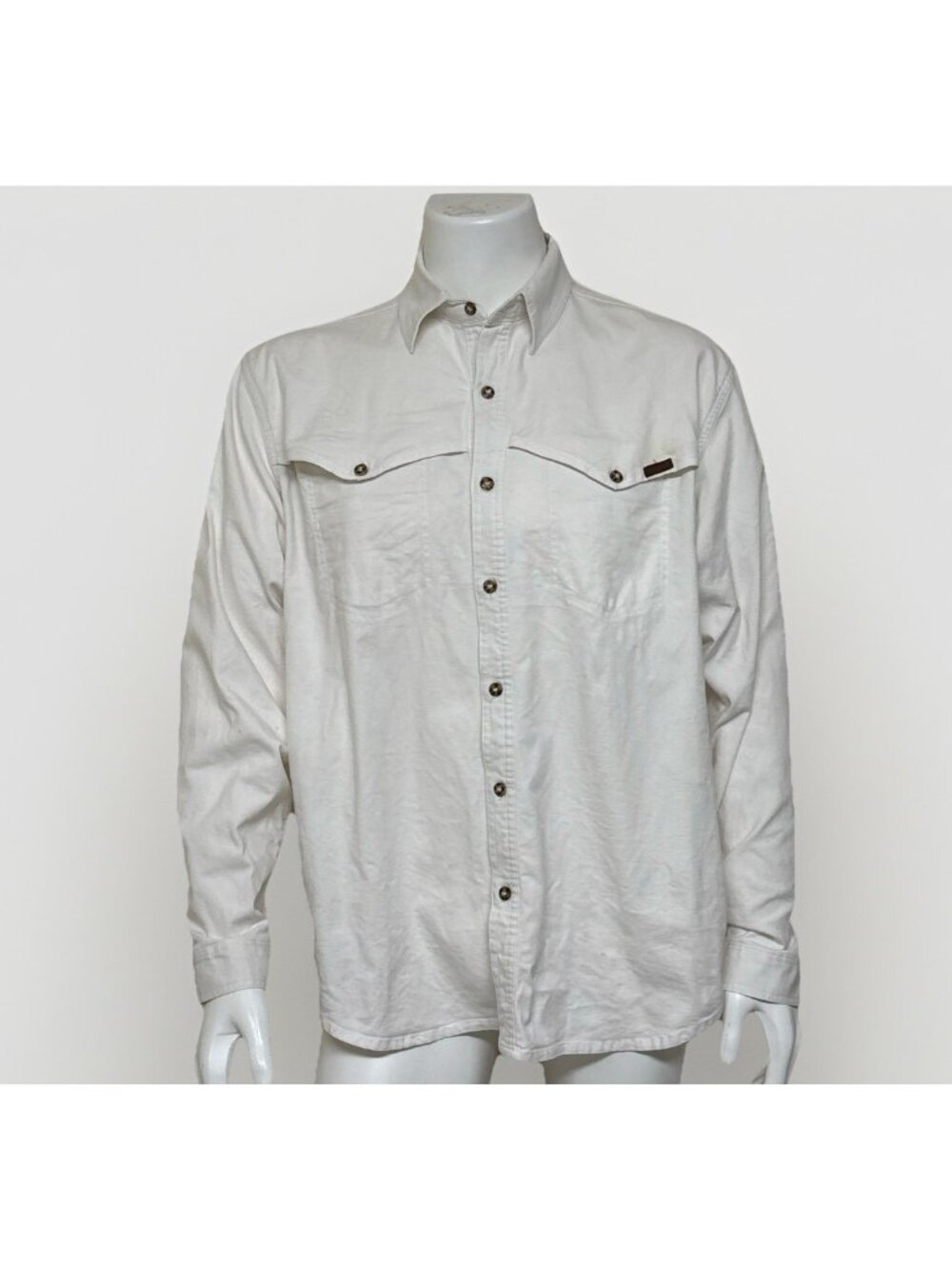 Vtg Outback Trading Company Bush Shirt Mens XL White Canvas Western Ranch Work